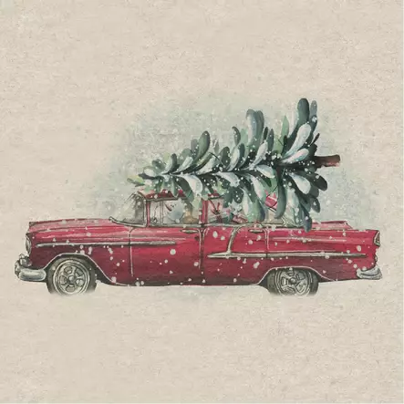 Car Xmas tree - 33x33 lautasliinat - 207470 - 1