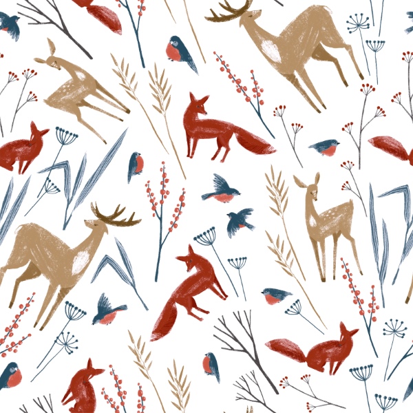 Autumn animals - 33x33 lautasliinat - 203410 - 1