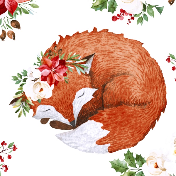 Floral fox - 33x33 lautasliinat - 203482 - 1