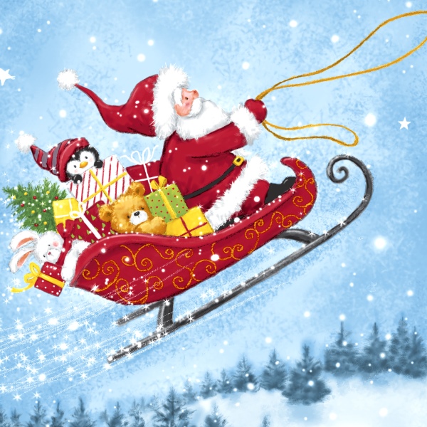 Sleigh ride - 33x33 lautasliinat - 203432 - 1