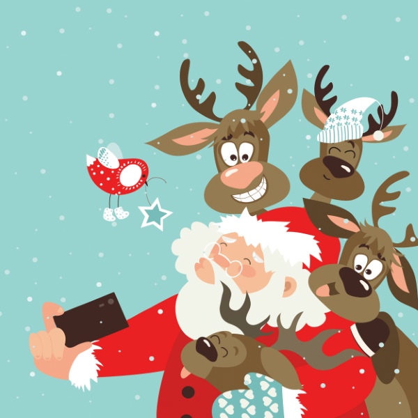 Selfie Santa - 33x33 lautasliinat - 193414 - 1