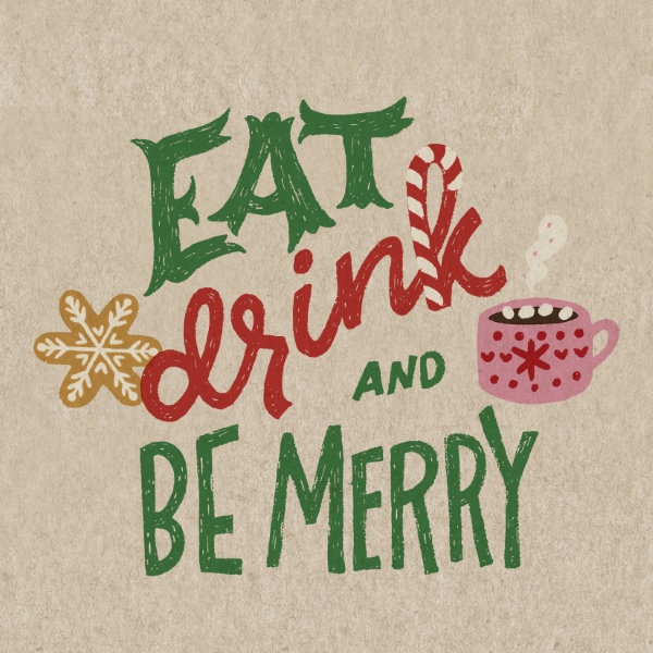 Eat drink be merry - 33x33 lautasliinat - 203436 - 1