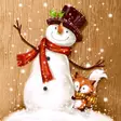 Cheery Snowman - 24x24 lautasliinat - 203477 - 1