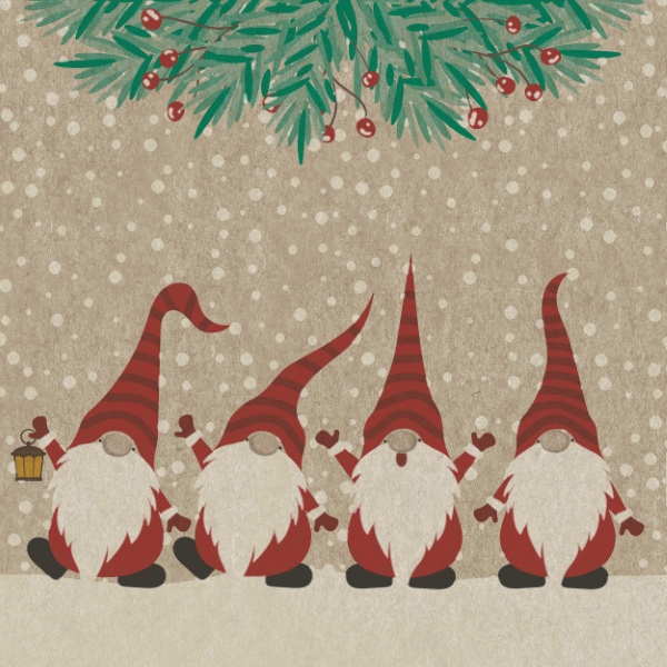 Happy Santas - 33x33 lautasliinat - 193667 - 1