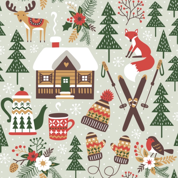 Winter Cabin - 33x33 lautasliinat - 193407 - 1