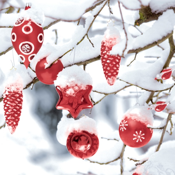 Winter snowy - 33x33 lautasliinat - 600177 - 1