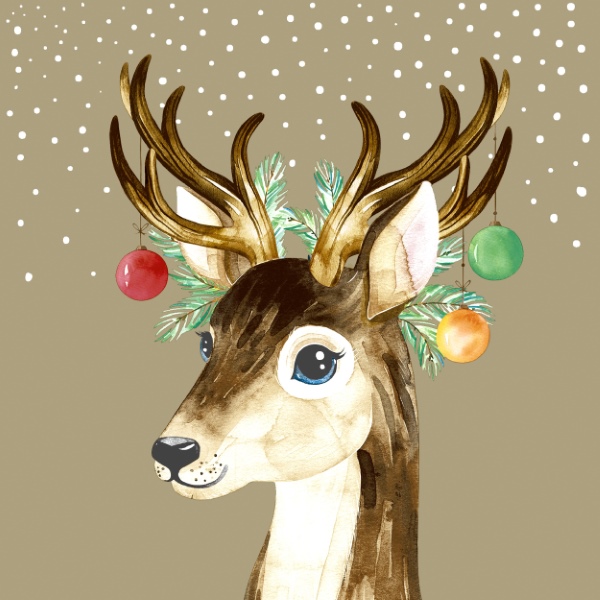Deer baubles - 33x33 lautasliinat - 196099 - 1